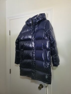 TNA SUPER PUFF MID LENGTH WOMENS MEDIUM SHINY DARK BLUE 800 FILL